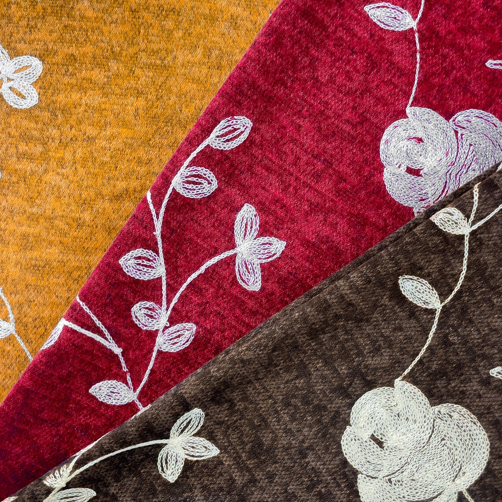 [S2583L] Knitted Flowers Bordado