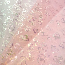 [S2613R] Tulle with Shiny Glitter Hearts