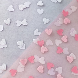 [S2614R] Tulle Flock Shiny Hearts