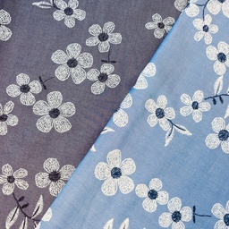 [S2621L] Chambray Flowers Luxury print