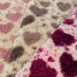 [S2633R] Teddy With Printed Hearts