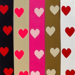 [743R] Webbing With Hearts 40 mm