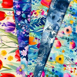 [S2695L] Viscose Lycra Heavy Digital Printed Tullips