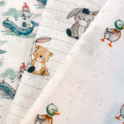[S2673R] Double Gauze Crinkled Digital Printed Sweeties