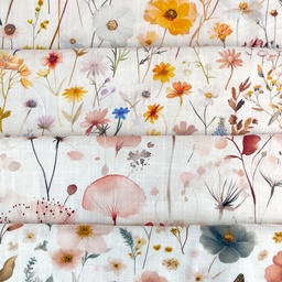 [S2689R] Viscose Linen Digital Printed Flower Sea