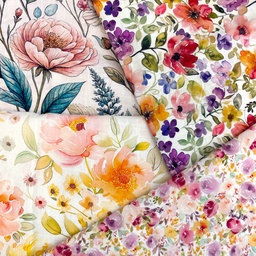 [S2691R] Viscose Linen Digital Printed Floral