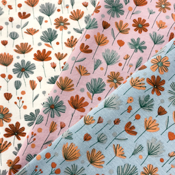 [S2699R] Jersey Printed Flowers