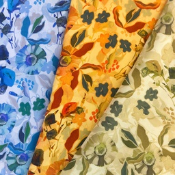 [S2717L] Rayon Poplin Printed Abstract Flowers