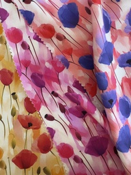 [S2723L] Rayon Poplin Printed Poppy's