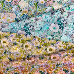 [S2729L] Rayon Poplin Printed Multi Flowers