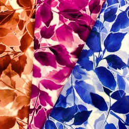 [S2744L] Rayon Poplin Printed Leafs