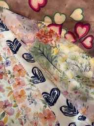 [S2719R] Rayon Poplin Printed Love