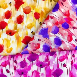 [S2723R] Rayon Poplin Printed Poppy's