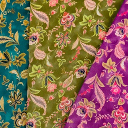 [S2734R] Rayon Poplin Printed Barrock Flowers