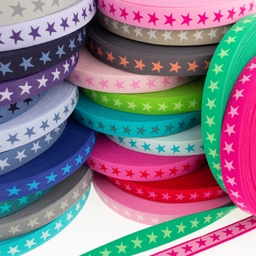 [173R] Gummiband Mit Gewebte Stern Zweifarbig 20 mm