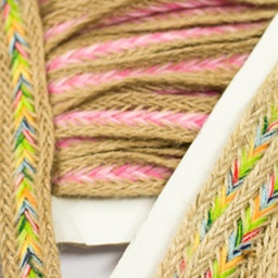 [185R] Ruban De Jute Arête De Poisson Colour Line