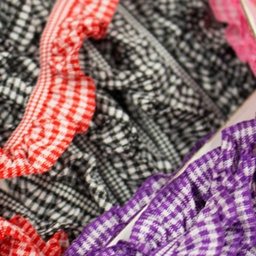 [203R] Elastiskt Rutigt band Scrunchie