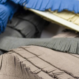 [221R] Nastro Frangiato Di Pelle Scamosciata 3 cm