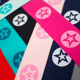 [223R] Elastic With Woven Star Round 2-Coloured 40 mm