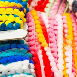 [229R] Ruban Galon Pompons Mini Multicolore