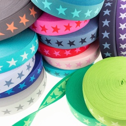 [250R] Elastic With Woven Star 2-Coloured 40 mm