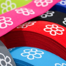 [257R] Gummi Mit Gewebte Blume