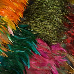 [269R] Federborte Multicolor Pfau