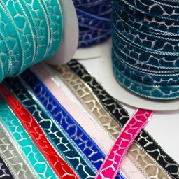 [296R] Velvet Ribbon With Silver