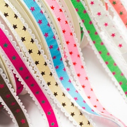 [303R] Rib Ribbon Star With Lace