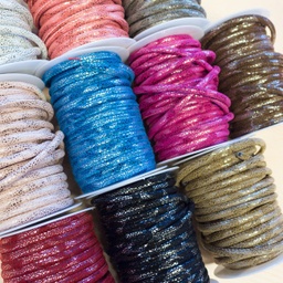 [359R] Cordón De Cuero Lujo Glitter