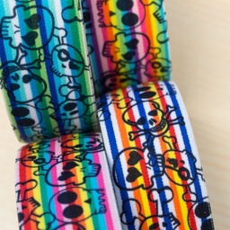 [365R] Goma Elástica Multi Raya Estrecho Calavera