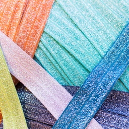 [390R] Elastisches Schrägband Mit Glitzer Breit