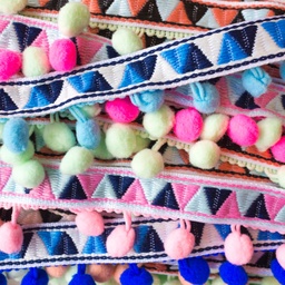 [402R] Pom Pom Lace Inca