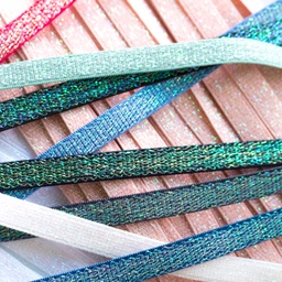 [444R] Schmal Gummiband Lurex