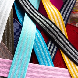 [450R] Gummiband Streifen Lurex