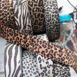 [459R] Elastický Pásek Zvířecí Potisk Lurex