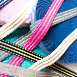 [463R] Polyamid Gummiband Lurex