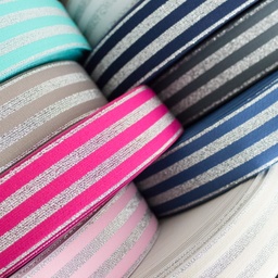 [469R] Polyamide Elastic Lurex Silver 40 mm