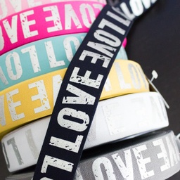 [474R] Elastico Poliammide Love Argento