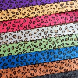 [502R] Kožená Stuha Potisk Leopard