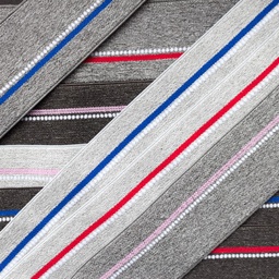 [510R] Elastiek Polyamide Melange Streep Stip