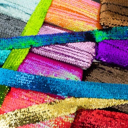 [615R] Stretchable Sequin Trim 55 mm