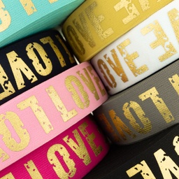 [645R] Polyamid Gummiband Love Gold