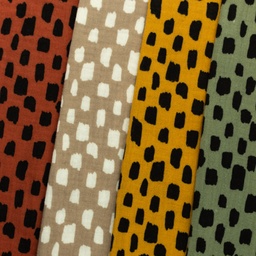[S963R] Doppio Garza Cotone Increspato Pattern Buio