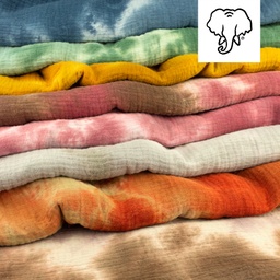 [S1047R] Hand Dyed Tie Dye Double Gauze Cotton Snoozy Fabrics
