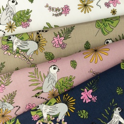 [S1048R] Popelin Estampado Lémur