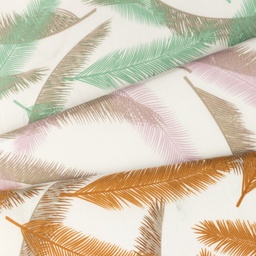 [S1050R] Poplin Bedrukt Kokos Blad