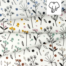 [S1052L] Popelina z Nadrukiem Dzikie Jagody Snoozy Fabrics