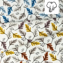 [S1053R] Popeline Imprimé Feuilles Snoozy Fabrics