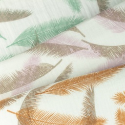 [S1059R] Double Gauze Cotton Flat Cocos Leaf
